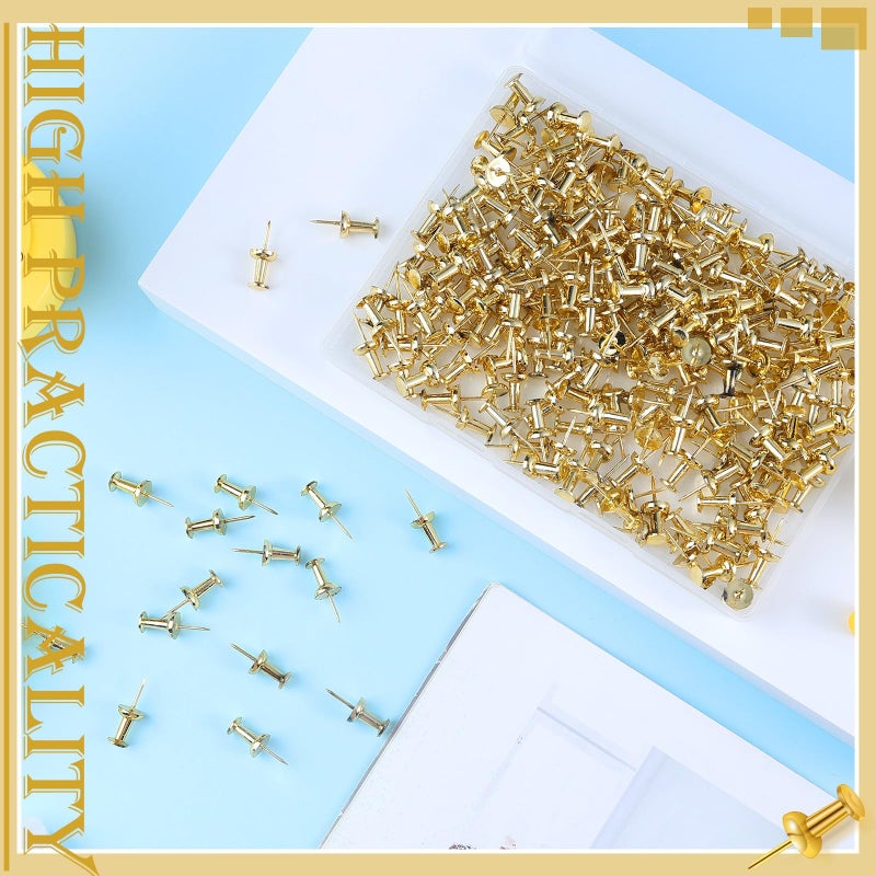 ANIKJOY 220 Count Gold Push Pins, Standard Plastic Head Steel Point Gold Thumb Tacks Decorative Push Pins for Cork Board Wall Hanging - Image 2
